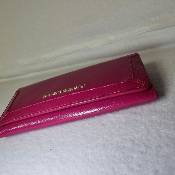 Burberry Patent Leather Heritage Grain Penrose Continental Wallet Pink - Picture 5 of 16